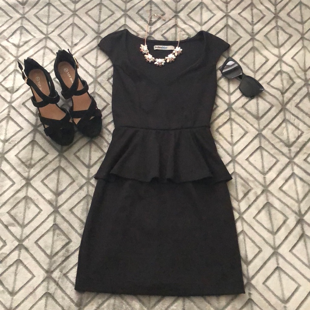 Chic Black Peplum Dress